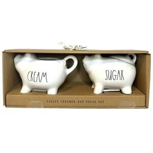 RAE DUNN Pig Sugar and Creamer Set Farmhouse Cottagecore Ceramic Set of 2 New